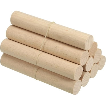 1 x 6 Inch Dowel Rods Wood Sticks, 10 Pcs Unfinished Wooden Dowel Rods Round Dowels Hardwood Sticks for DIY Crafts and Home Decor