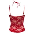 thumbnail image 6 of Women Lace Trim Top LowCut Spaghetti Strap Camisoles Square Neck Backless Crop Tops Going Out Tank Top Sports Bra Top Pack plus Size Silk Camisole for Women Girls Bra Camisole for Women Camisole for, 6 of 6