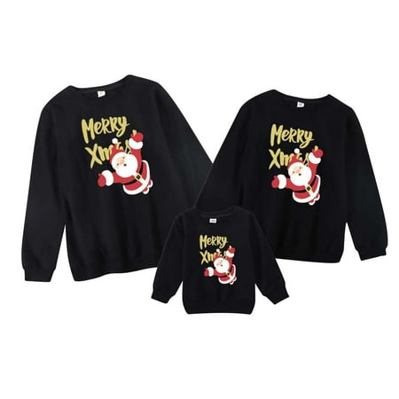 

Santa Cartoon Print Parent And Child Long Sleeve Sweater Kid Style