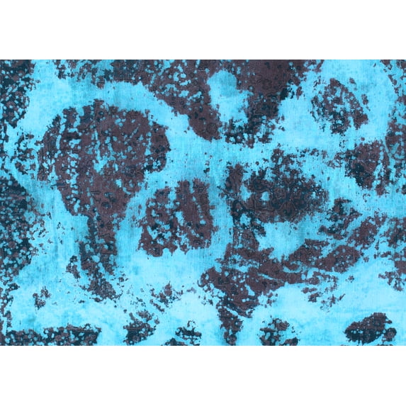 Ahgly Company Indoor Rectangle Abstract Light Blue Modern Area Rugs, 6' x 9'