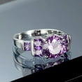 thumbnail image 2 of EOEMY 8*8mm Round Cut Purple Aaa Cz Band Women'S 925 Silver Wedding Party Ring Sz 6-10, 2 of 5
