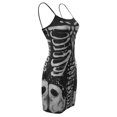 thumbnail image 3 of Genuiskids Women's Bodycon Dress E Girl Skeleton Print Spaghetti Strap Gothic Punk Mini Dresses Slim Short Dress, 3 of 5
