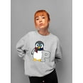 thumbnail image 2 of Penguin Varsity P - Cozy Mascot Emoji Graphic Women's Sweatshirt, 2 of 4
