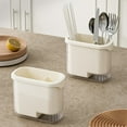 thumbnail image 2 of Fesfesfes Kitchen Drainage Storage Box Plastic Spoon Chopstick Organizer Basket for Utensil Drying Rack Countertop Storage, 2 of 5