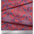 thumbnail image 2 of Soimoi Orange Cotton Duck Fabric Vector Design Damask Decor Fabric Printed Yard 58 Inch Wide, 2 of 3