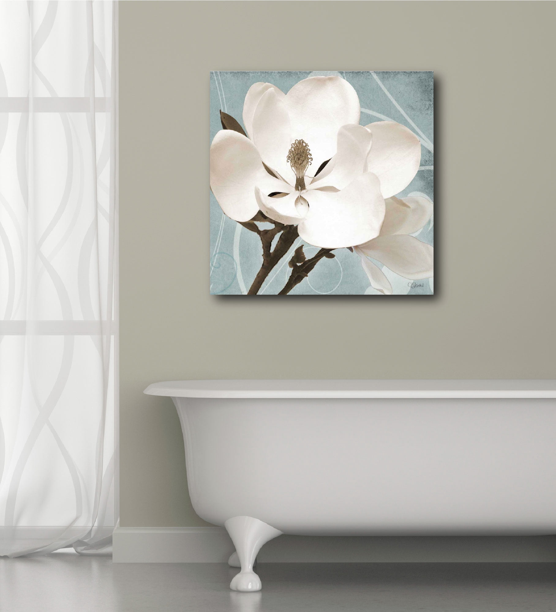 Courtside Market Magnolia Blue I Gallery-Wrapped Canvas Wall Art, 16x16