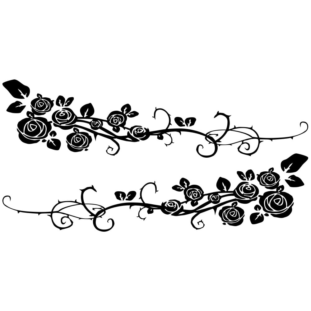 2pcs Rose flower Car Side Door Decoration Sticker Auto Body Stickers