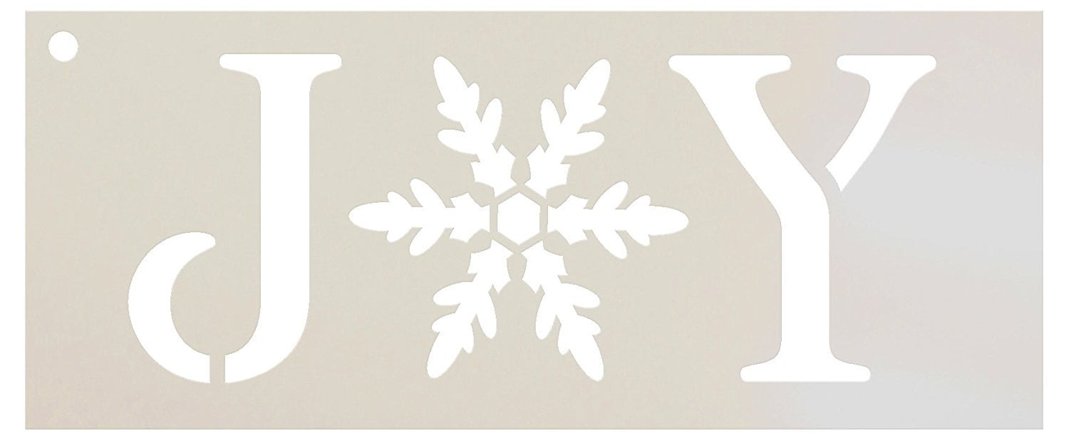 Joy Stencil By StudioR12 Vintage Serif Snowflake Word Art Reusable joy-stencil-by-studior12-vintage-serif-snowflake-word-art-reusable