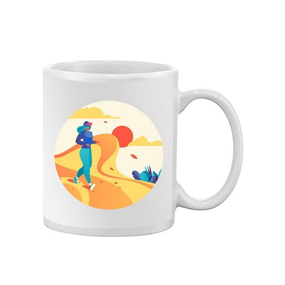 Abstract Running Woman Design Mug Unisex's -Image by Shutterstock