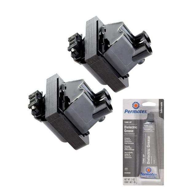 Set of 2 Ignition Coils and Permatex 22058 Dielectric TuneUp Grease
