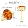 thumbnail image 5 of Rosec Jewels Oval Created Orange Sapphire Solitaire Ring with Diamond for Women - 10X14 mm, 10K Yellow Gold, US 10.50, 5 of 9