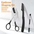 thumbnail image 5 of MORGLES Eyebrow Tweezers Kit, 8 Pcs Stainless Steel Precision Brow Shaping Set with Scissors, Razor, Brush & Travel Case, Black & White, 5 of 7