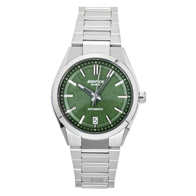 Casio Edifice Analogique Acier Inoxydable Carbone Forgé Cadran Vert Automatique EFK-100D-3A 100 m Montre pour Homme