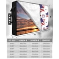 thumbnail image 2 of 4th of July Outdoor TV Cover 48 to 50 Inch Weatherproof, USA Star Independence Day Patriotic 600D Oxford TV Covers with Waterproof Zipper, Outside Flat TV Screen Protector Size 48"W x 30"H x 4.5"D, 2 of 7