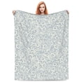 thumbnail image 5 of LNWH Victorian Ornate Floral Leaves Pattern Throw Blanket, Flannel Sofa Blankets for All Seasons, 50"x40", 5 of 8