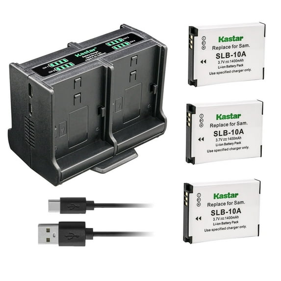Kastar 3-Pack Battery and Quadruple Charger Compatible with Samsung WB150F, WB200F, WB250F, WB280F, WB350F, WB500, WB550, WB600, WB650, WB700, WB750, WB800F, WB850F, WB1000, WB1100F, WB2100 Camera