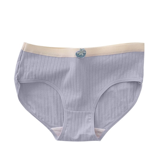KyCheLot Cotton Briefs for Girls Mid Waist Breathable Comfy Solid Color Basic Stretchy Underwear 9-16 Years