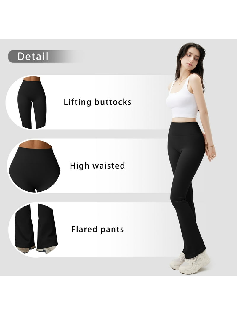 OQQ Women's 3-Pack Booty Lifting Yoga Shorts - High Waist Tummy Control, Ruched Design, Size Large