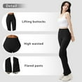 thumbnail image 4 of OQQ Women's Yoga pants ribbed seamless sports high-waisted flare pants, 4 of 4