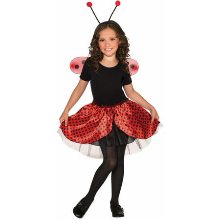 Child's Red and Black Lady Bug Costume Accessory Set Wings Headband Tutu