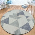 thumbnail image 1 of JV Home Tapis Rond Flèche Gris 4 Pi Tapis Lavable Antidérapant, 1 of 7