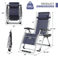 thumbnail image 2 of Magshion Zero Gravity Chair with Cushion, Folding Patio Recliner with Removable Side Tray and Pillow Headrest for Outdoor Lounge, Blue, 2 of 11