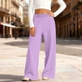 thumbnail image 6 of Hurxie Teen Girls Sweatpants Wide Leg Jogger Pants Straight Leg Athletic Trousers with Pockets Purple,12-13Years, 6 of 6