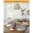 thumbnail image 5 of 15 Inch Round Placemats Set of 6, Farmhouse Sunflower Non Slip Heat Insulation PP Table Mats, Vintage Daisy Butterflies Gray Wood Washable Place Mats for Kitchen Dining Party Table Decor, 5 of 7