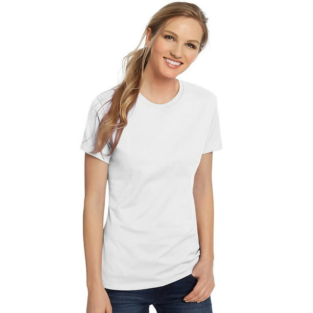 Hanes T-Shirt Confort pour Femmes Col Sans Étiquette