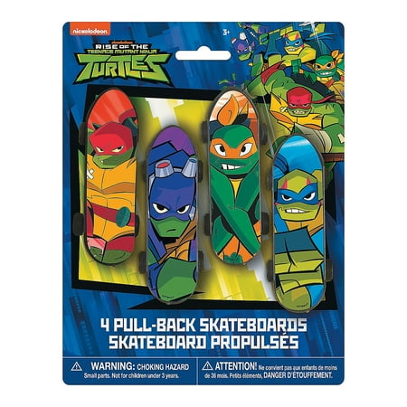 Skateboard Birthday Supplies Rise Of The Tmnt Skateboard Favors, 4ct for Birthday - Party Supplies - Licensed Tableware - Misc Licensed Tableware - Birthday - 4 Pieces ()