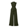 thumbnail image 2 of Bosfbaoi Two Piece Sets for Women Sleeveless Blazer Vest and High Waist Wide Leg Pants Formal Work Office Womens Summer Outfits, 2 of 8