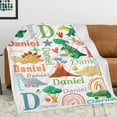 thumbnail image 3 of Personalized Dinosaur Blanket for Kids, Custom Dino Throw Blanket with Name for Boys and Girls, Toddler Bed, Room & Bedroom Decor, Unique Blankets for Children, 3 of 6