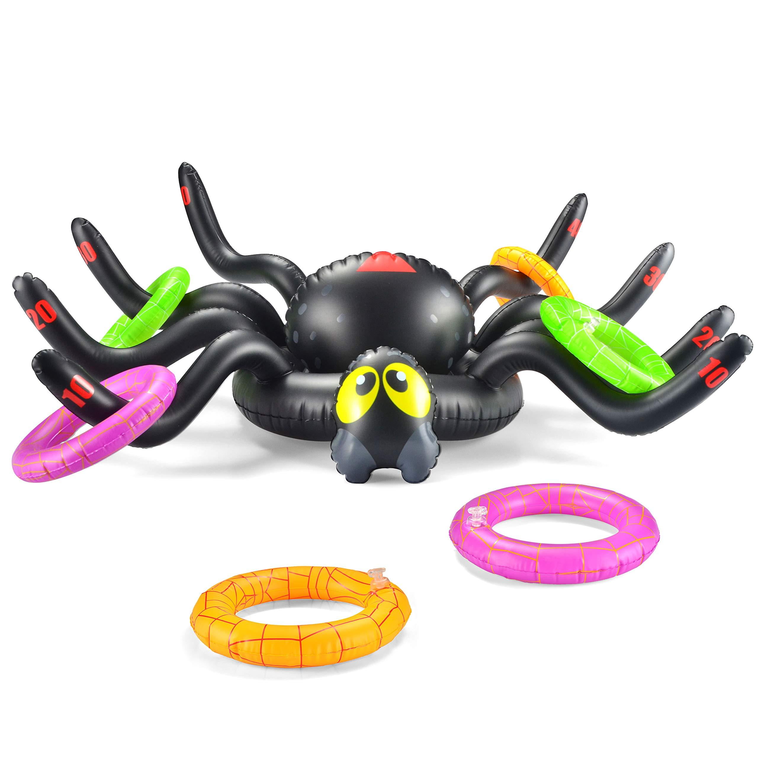 JOYIN Halloween Spider Toss Game,Huge Inflatable 37 Inch Spider Ring Toss Game Perfect for Halloween Party Favor 