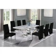 thumbnail image 4 of Ensemble de Salle à Manger en Acier Inoxydable 9 Pièces avec Table en Marbre et Chaises Noires, 4 of 4