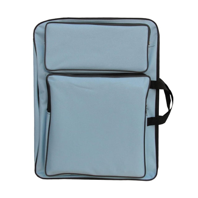 Art Portfolio Case Artists Backpack with Pockets, Handle Storage Organizer Kids Light Blue