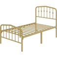 thumbnail image 3 of Yaheetech Modern Metal Bed Frame with Arched Headboard and Footboard, Twin, Antique Gold, 3 of 7