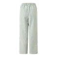 thumbnail image 6 of vigerkar Women's Striped Pants Pajama Lounge Boxer Pants Casual Wide Leg Drawstring PJ Bottoms Trousers (Blue, L), 6 of 9