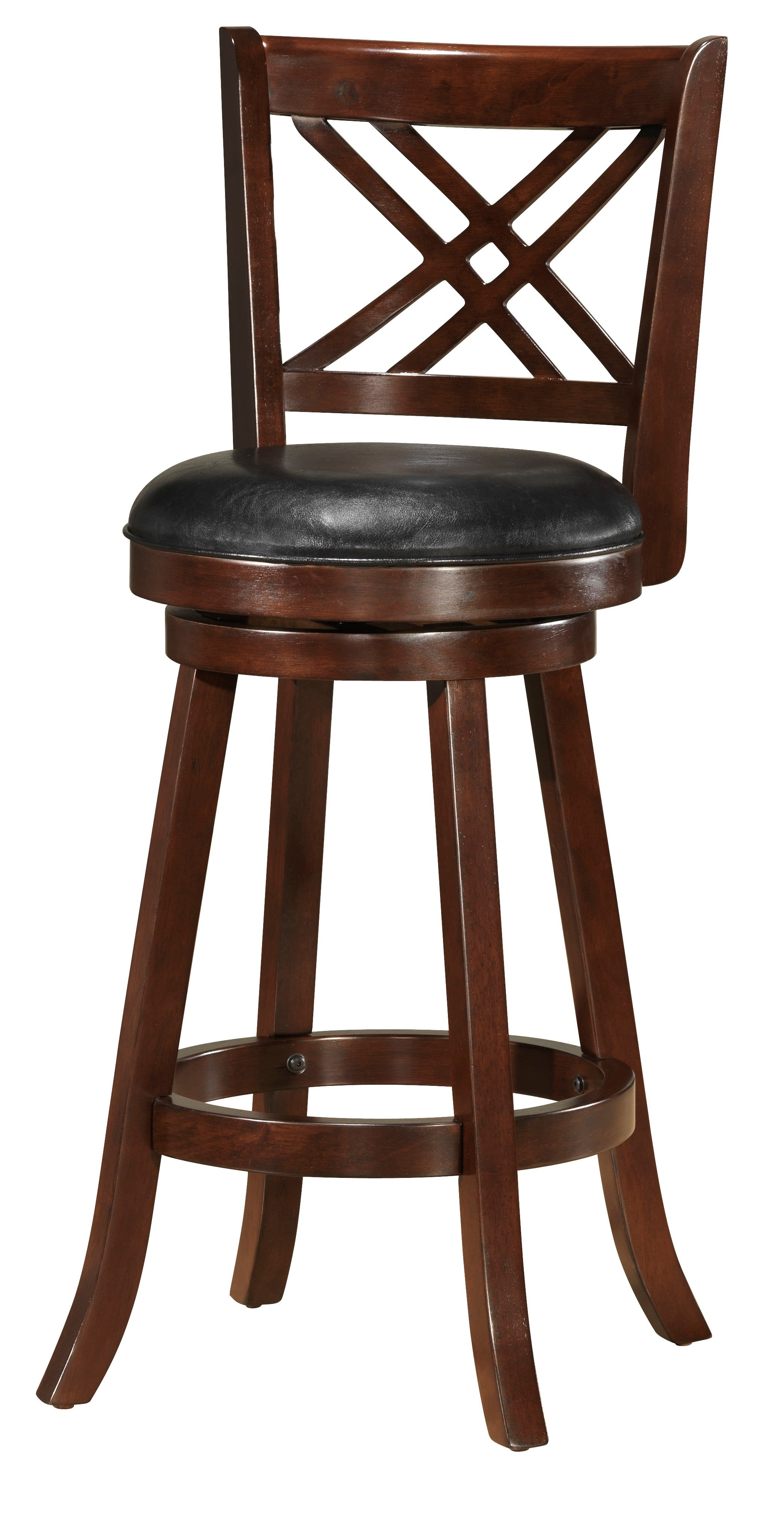 Counter Height Swivel Wooden Barstool, 24 Inch Wooden Swivel Bar Stools With Back
