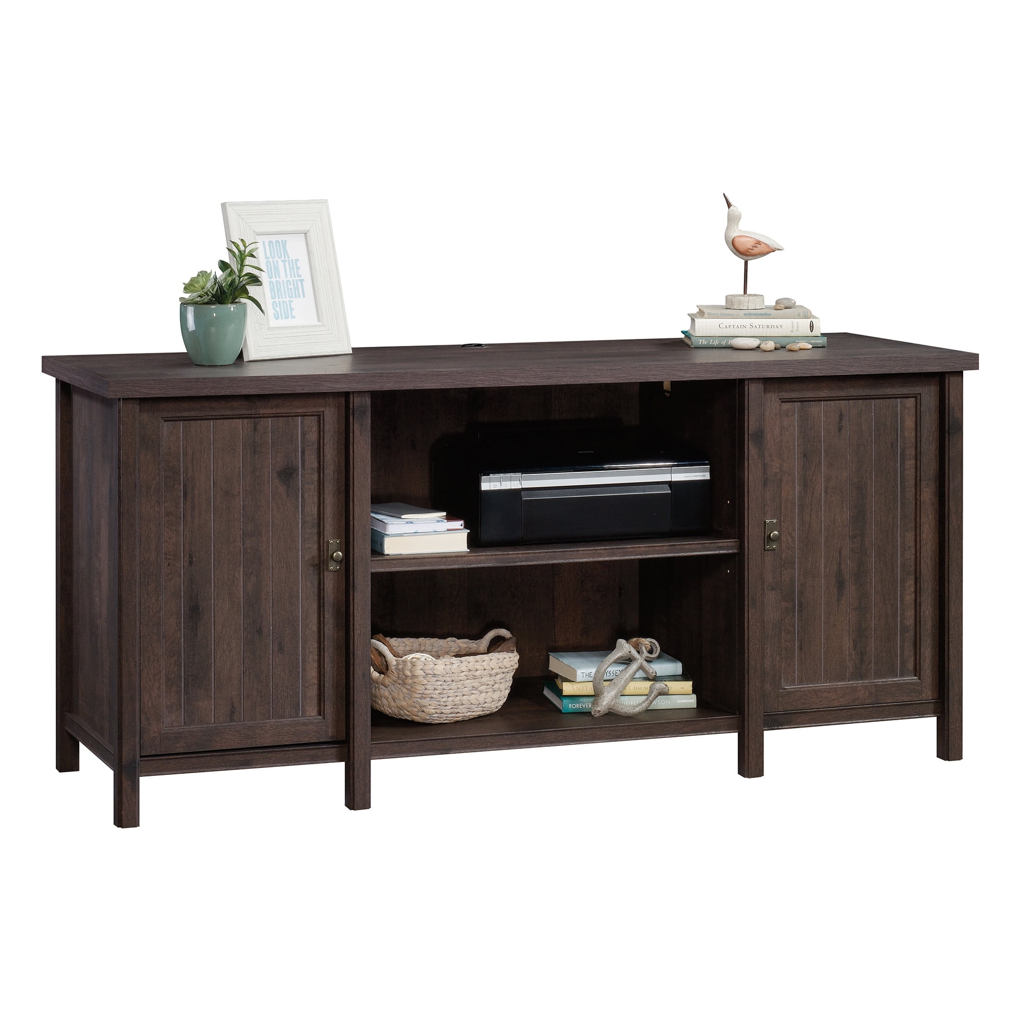 Sauder Costa Credenza, Coffee Oak Finish