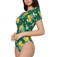 thumbnail image 2 of Haiem Tropical Fruit Women's Crew Neck Short Sleeve Bodysuit Tops Stretchy Slim Basic-XX-Large, 2 of 9