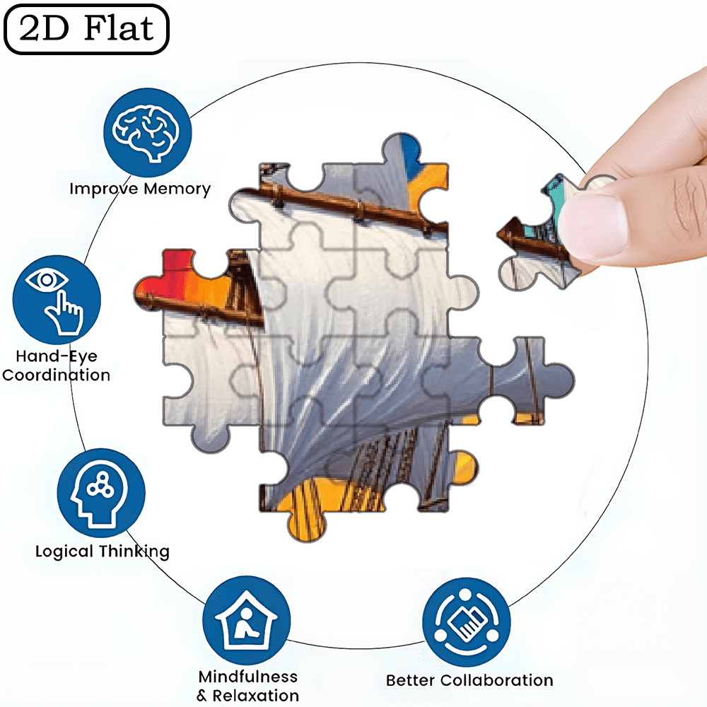 1000 pieces of vertical paper jigsaw puzzles - colorful sailing ships, with dimensions of 29.5 * 20 inches.
