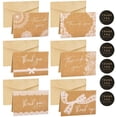 thumbnail image 1 of Brown Kraft Paper Thank You Cards Thank Greeting Card Pack of 12. Includes 6 Different Designs. with Envelopes and 12Pcs Stickers for Wedding,Thanksgiving Day Cards (Thank You Card), 1 of 6