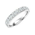 thumbnail image 2 of Mooneye 0.90 Ctw Round Moissanite Diamond 925 Sterling Silver Channel Set Eternity Women Gifts Ring, 2 of 4