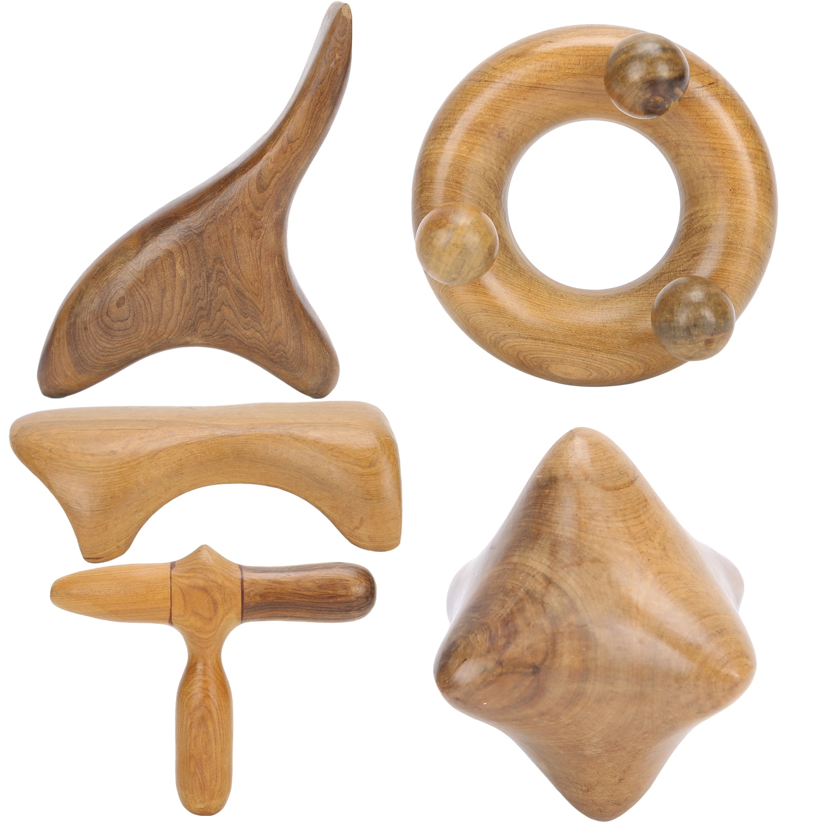 LYUMO 5x Fragrant Wood Body Foot Reflexology Acupuncture GuaSha Shiatsu Thai Massager