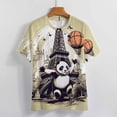 thumbnail image 3 of Funny Cute Panda Women's Short Sleeve Tops Casual Blouses T Shirt, 3 of 6