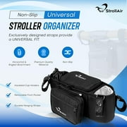 StrollAir - Universal Organizer for Single Strollers - Compatible with CosmoS, SOLO, Nuna, Baby Jogger, Bumbleride, Uppababy, Bugaboo - Black (Black)