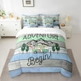 thumbnail image 2 of Erosebridal Cartoon Car Bedding Sets Twin Size,Happy Camping Comforter Sets with Sheets,Lodge Cabin Bed in a Bag Twin size,Breathable Boys Bedroom Decor,Reversible,7pcs, 2 of 6