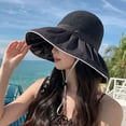thumbnail image 4 of Bucket Hat for Women, Large Brim Fisherman Cap with Windproof Strap, Soft Beach Travel UPF 50+ Summer Hat, 4 of 6