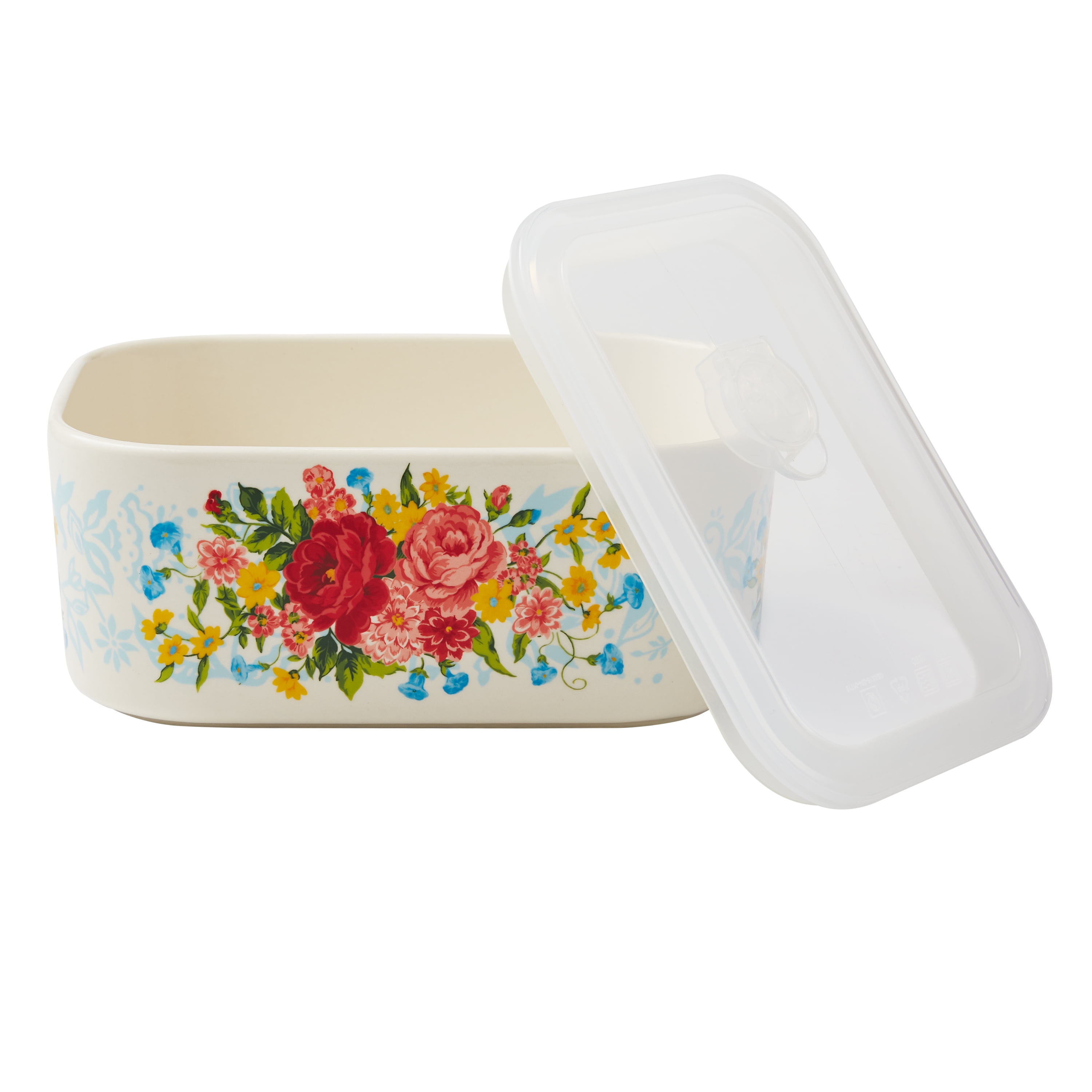 The Pioneer Woman Sweet Rose Rectangle Ceramic Nesting Bowl Set, 6