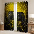thumbnail image 2 of Manfei Gamepad Game Lovers Blackout Curtains Set of 2 (52x84 Each),Halloween Spider Webs Window Curtains,Gold Black Curtains and Drapes For Boys Kids,Ultra Soft Home Decor, 2 of 6